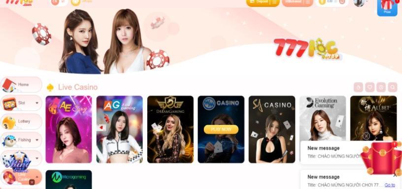 Người chơi lựa chọn sảnh game casino 777loc yêu thích